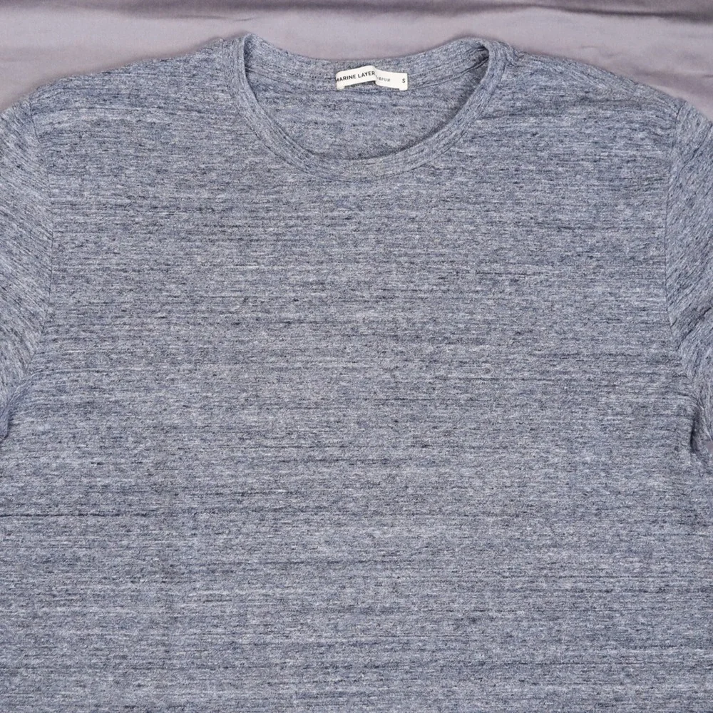 Marine Layer Re-Spun T-Shirt Mens Small Grey Heathered Cotton Blend 13705